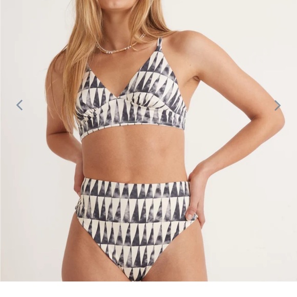 Marine Layer Plunge Bikini Top and bottom in India Ink Geo - Picture 2 of 7